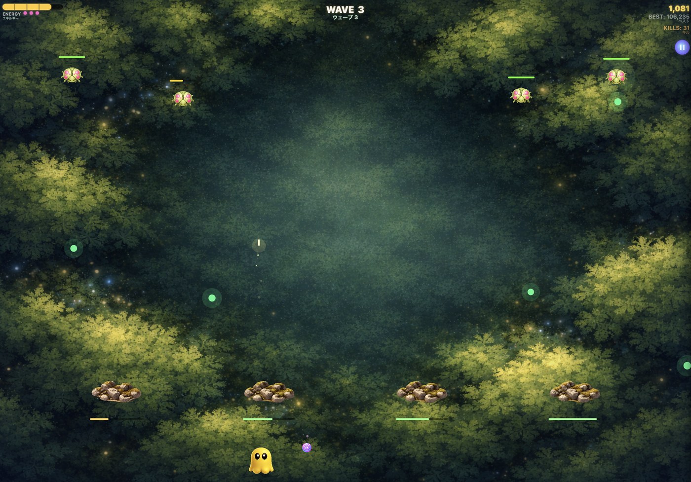 Booha Invaders, real gameplay screen, wave 3
