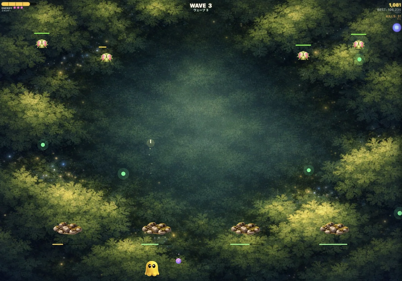 Booha Invaders, real gameplay screen, wave 3