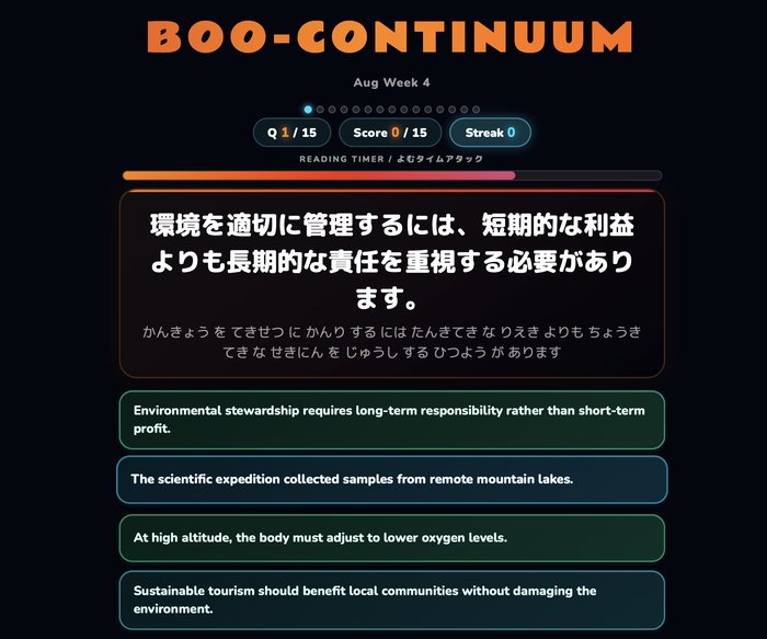 Speed reading round