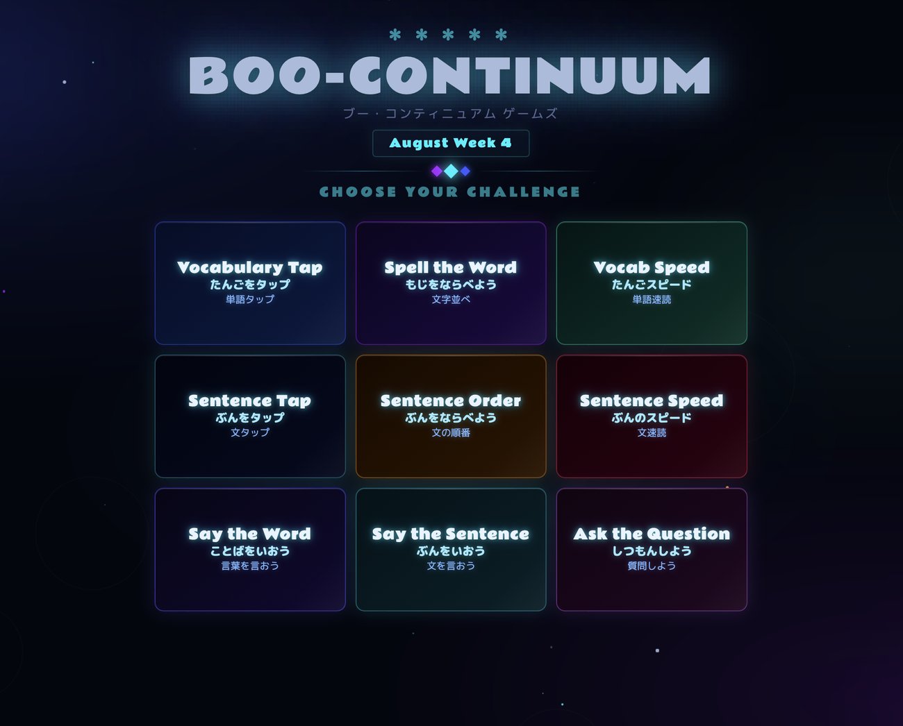 Boo-Continuum, choose your challenge